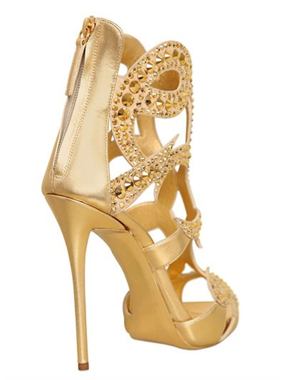 Miniatura: Párty sandálky na podpätku s aplikáciou