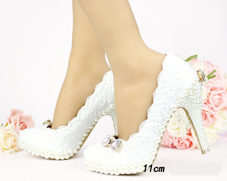 Miniatura: Svadobné lodičky s perličkami a kamienkami