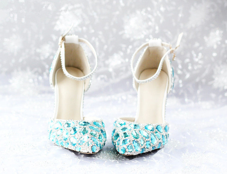 Miniatura: Svadobné lodičky s kamienkami modré