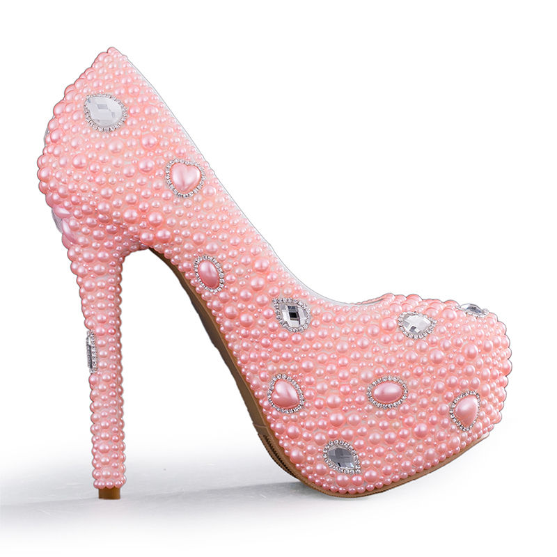 Miniatura: Svadobné lodičky s perličkami a kamienkami