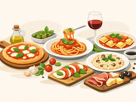 Sélection de plats de cuisine italienne