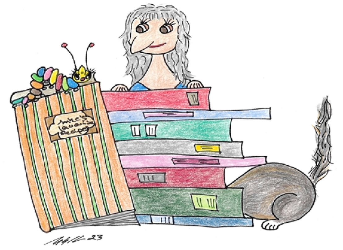 Illustration Anke and her Books © Anke Korthauer