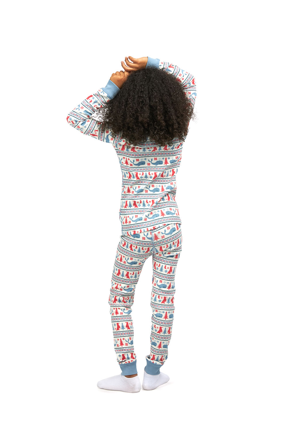 Thumbnail: Organic Cotton Penguin/Whale Long Sleeve Pajamas