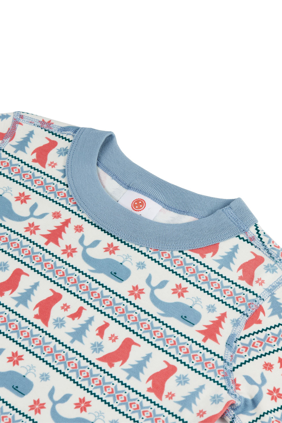 Thumbnail: Organic Cotton Penguin/Whale Long Sleeve Pajamas