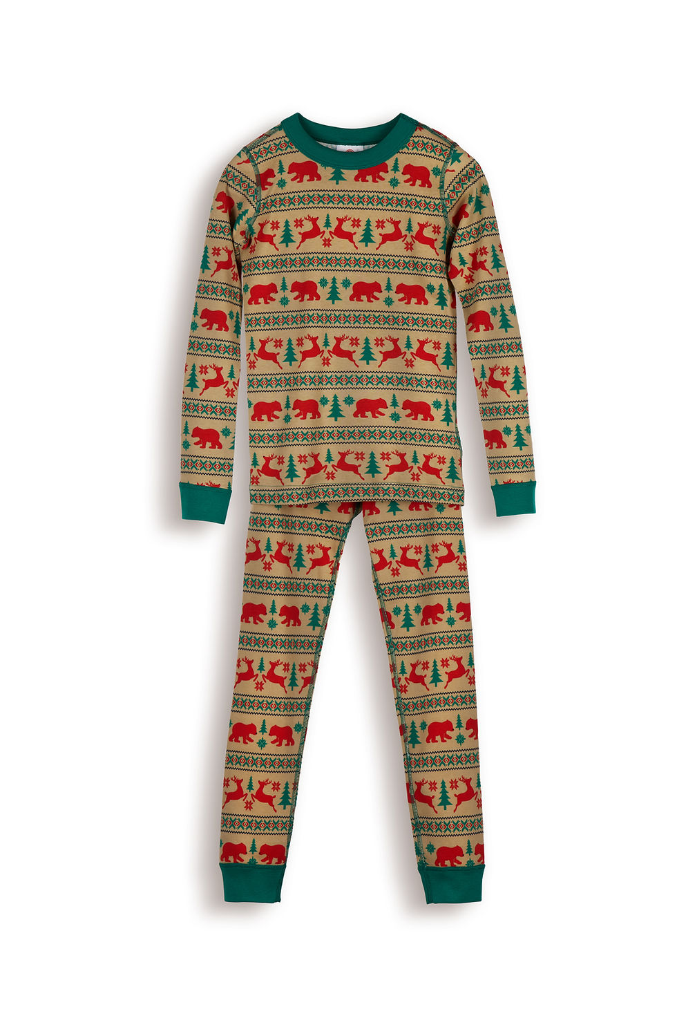 Thumbnail: Organic Cotton Deer/Cub Long Sleeve Pajamas