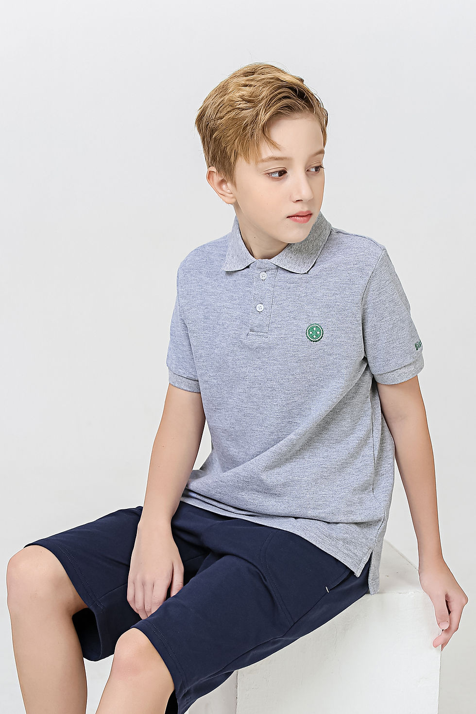 Thumbnail: Bister Signature Button Embroidery Pique Polo Shirt