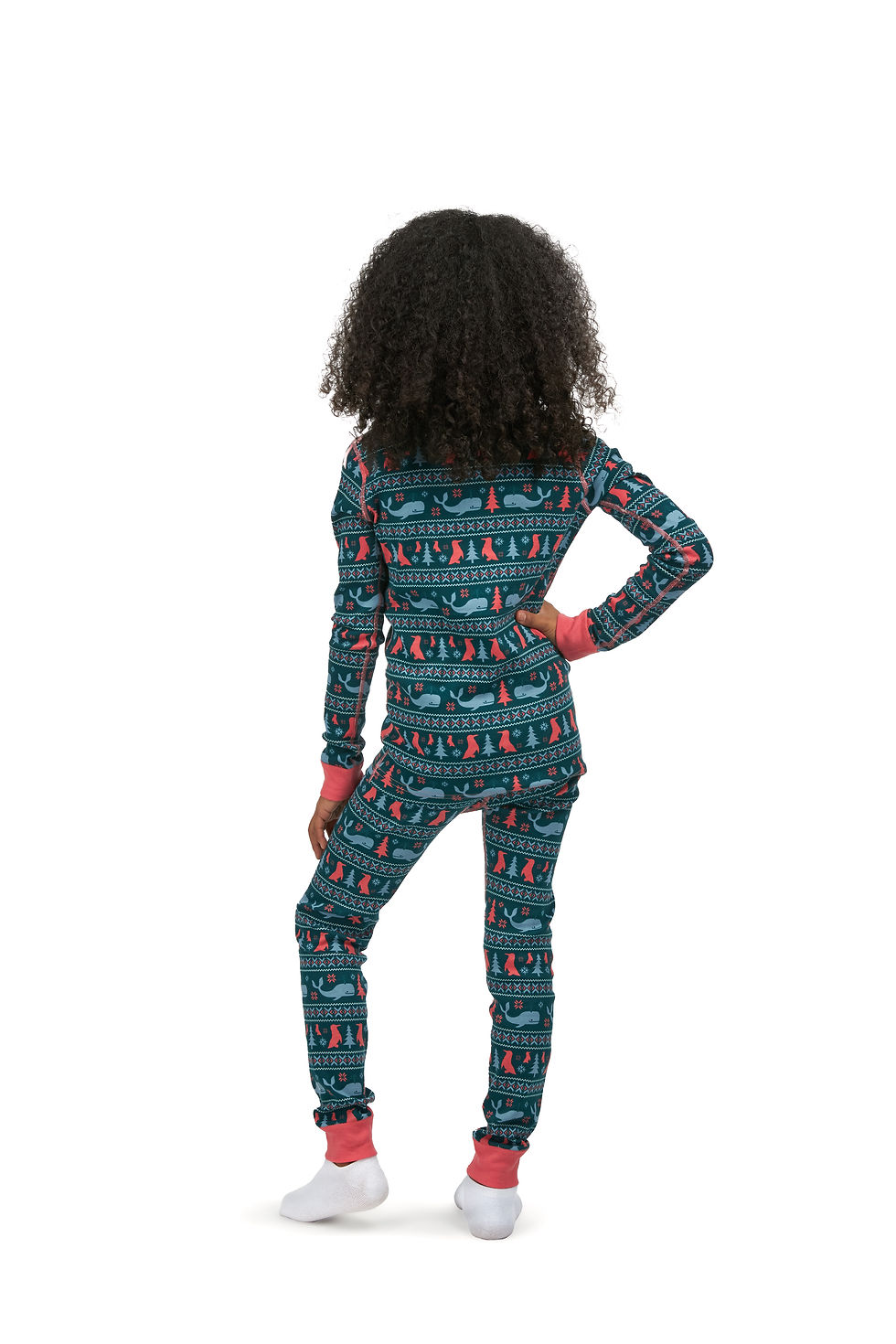 Thumbnail: Organic Cotton Penguin/Whale Long Sleeve Pajamas