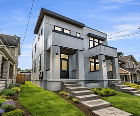 Modern new-build duplex exterior at 318 Indiana, Grand Rapids M