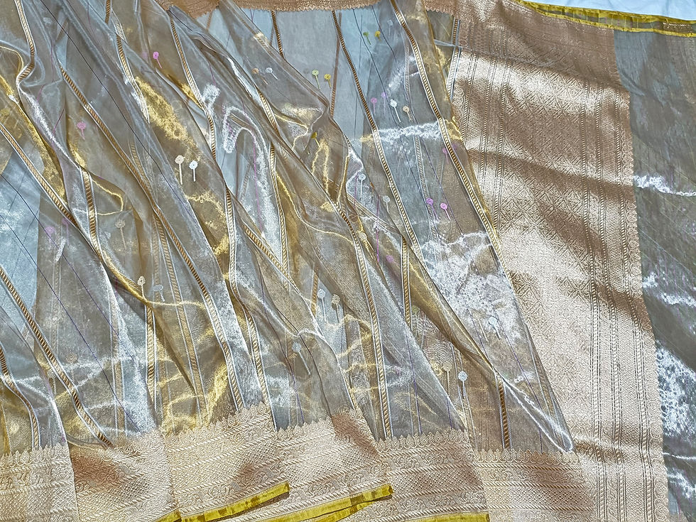 Thumbnail: Pure Silk Kora Tissue Handloom Saree