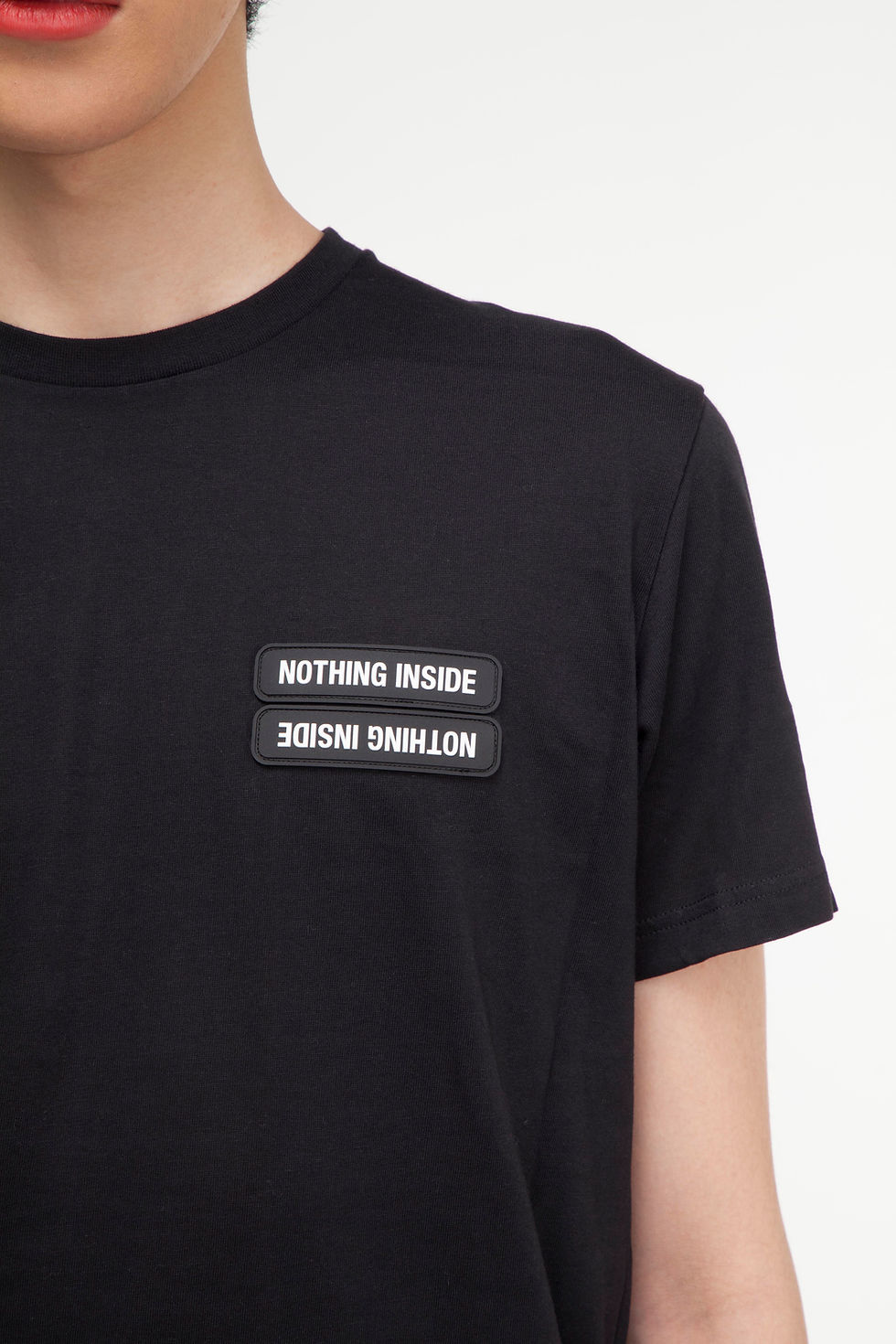 Thumbnail: Nothing Inside Double Logo T-Shirt (Black)
