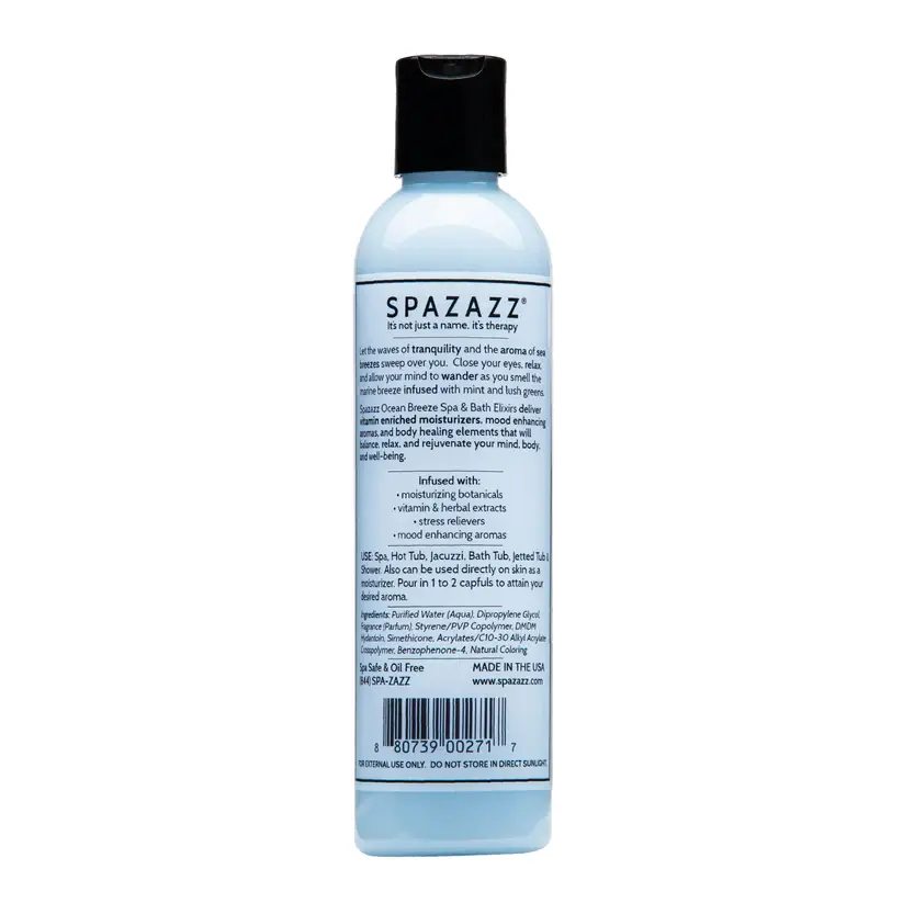 Spazazz Botanicals Elixir Ocean Breeze - Tranquility - Back