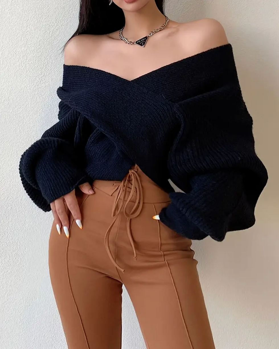 Прев'ю: Светр чорний оверсайз 