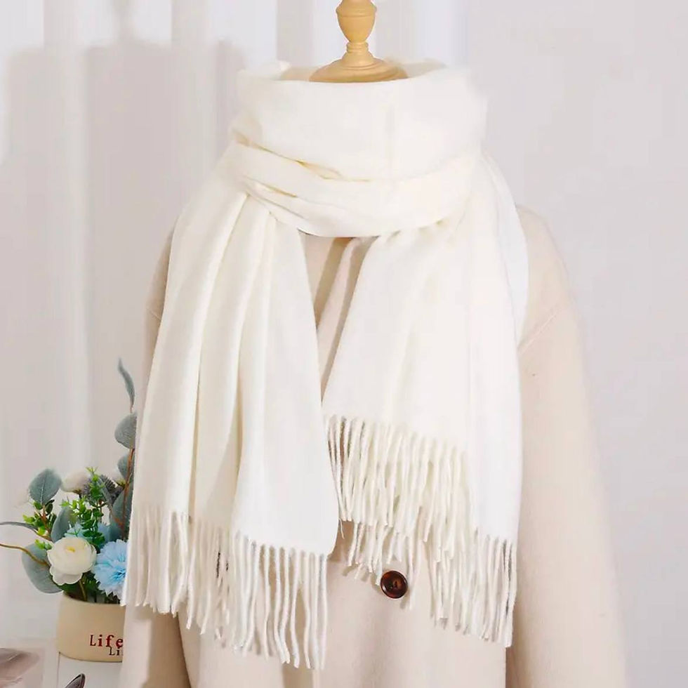 Прев'ю: Шарф бежевий кашеміровий теплий
