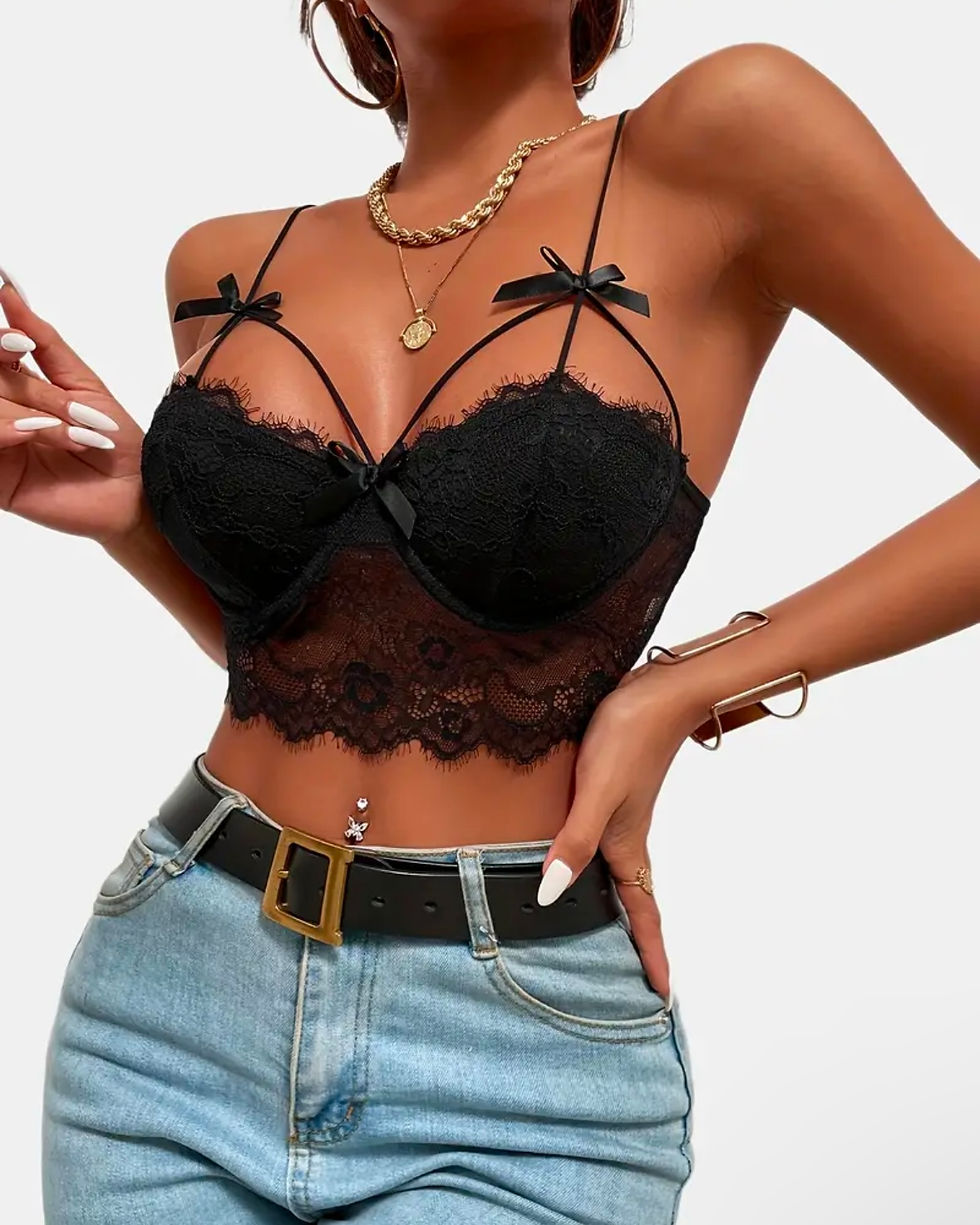 Прев'ю: Бюстьє червоне з бантиками