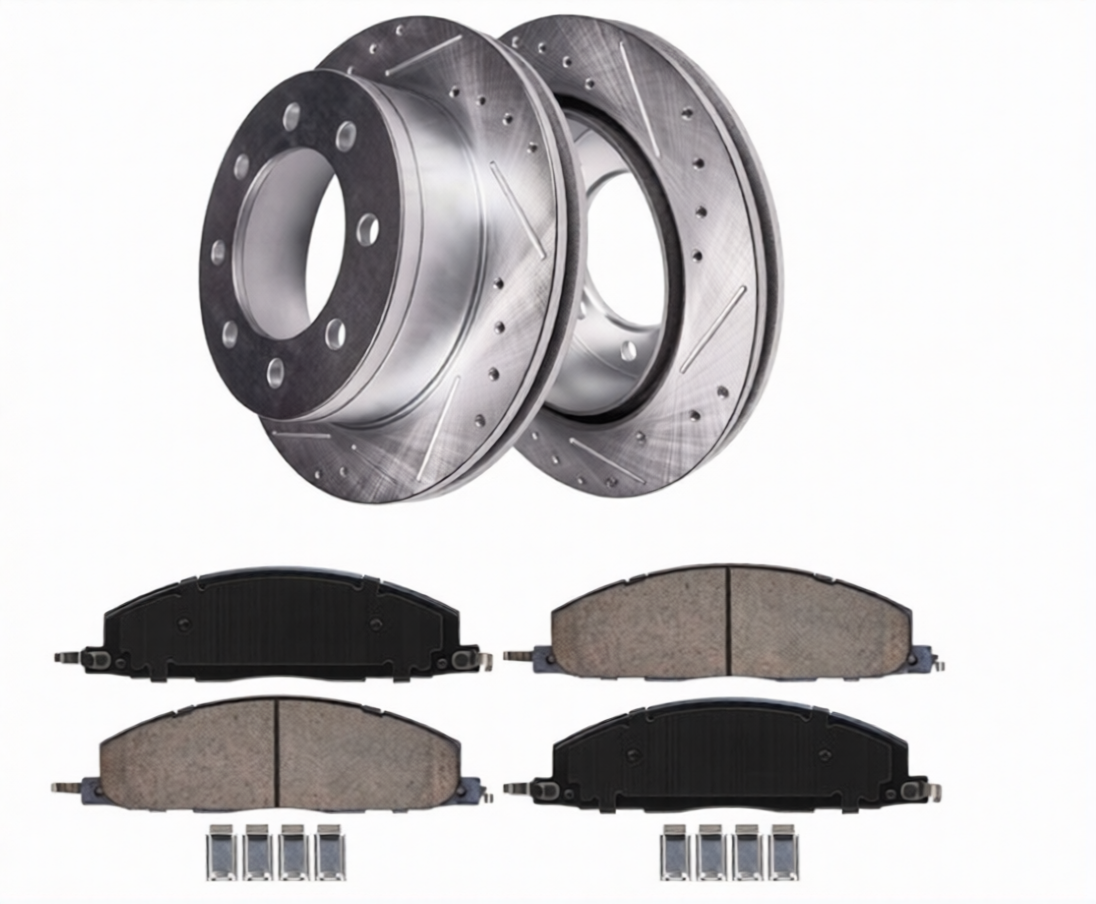 Detroit Axle Brake Pad and Rotor Kit - Rear