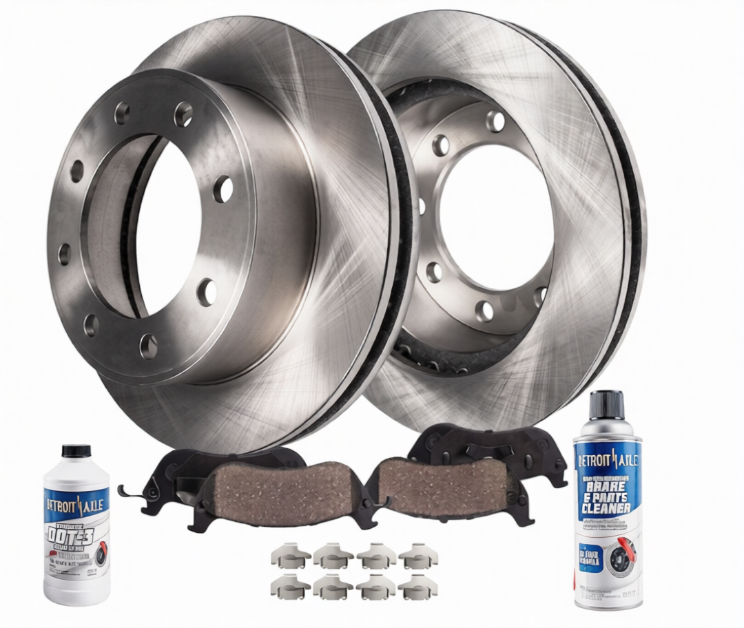 Detroit Axle Brake Pad and Rotor Kit - Rear