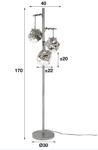 Miniature : lampadaire 3L rock
