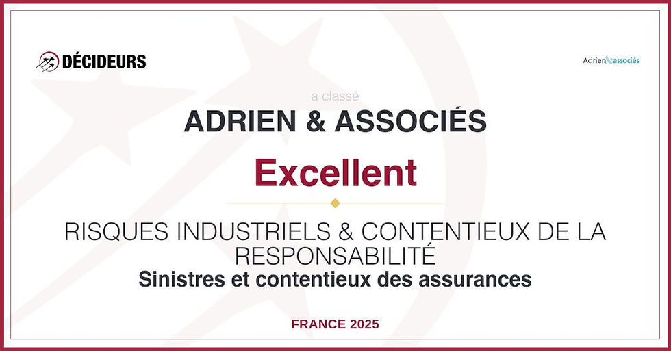 Le cabinet d'avocats ADRIEN & ASSOCIES est classé Excellent dans cette catégorie