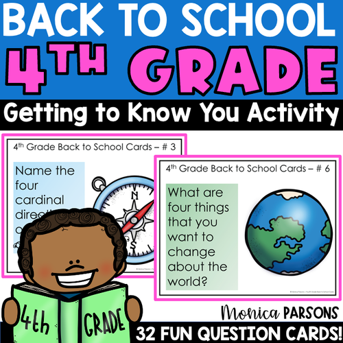 Back to School 4th Grade First Week of School Getting to Know You