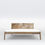 Miniature : beige wooden bed with herringbone pattern