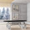 Miniature : black wooden oval dining table with stainless steel legs 
