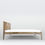 Miniature : beige wooden bed with herringbone pattern