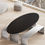 Miniature : black wooden oval dining table with stainless steel legs 