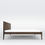 Miniature : brown wooden bed with herringbone pattern