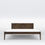 Miniature : brown wooden bed with herringbone pattern