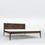Miniature : brown wooden bed with herringbone pattern