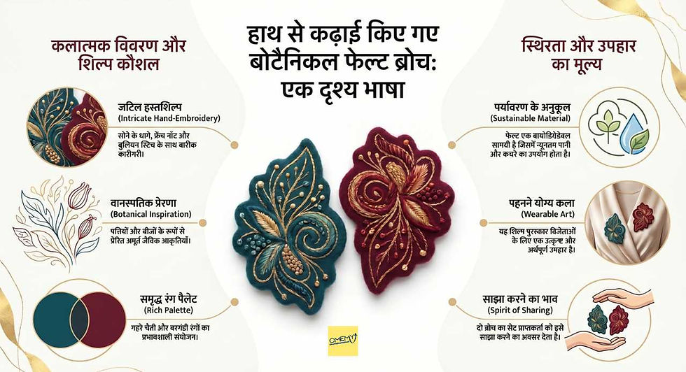 फेल्ट और कढ़ाई का ब्रोच omemy.com