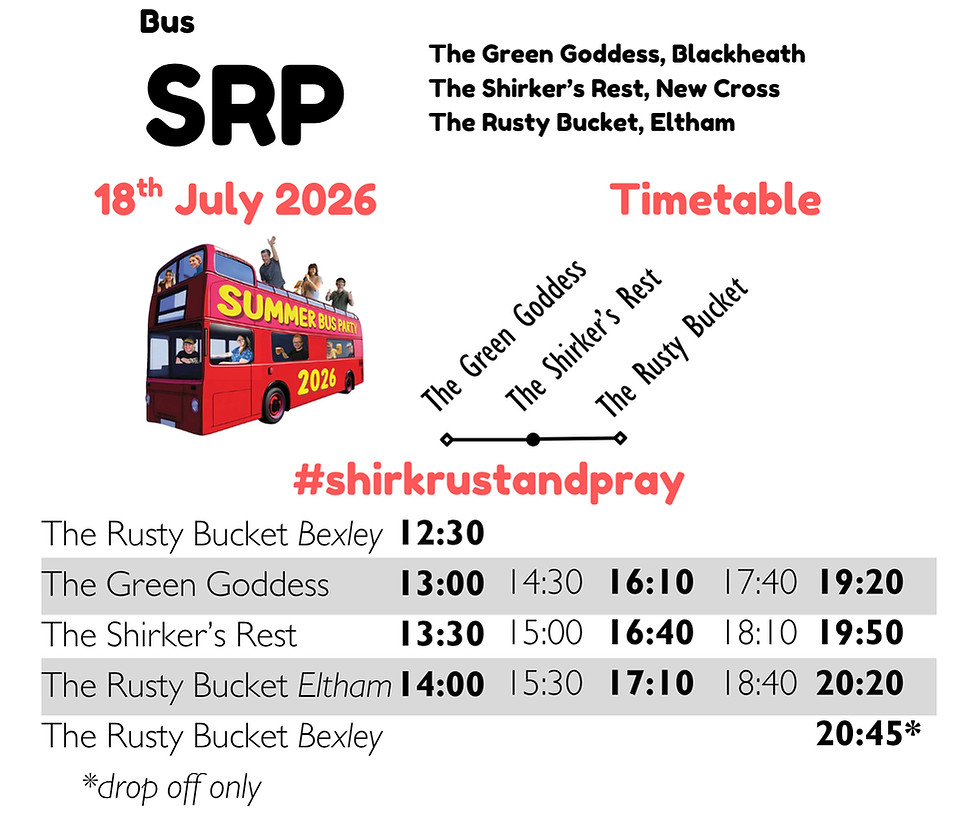 Shirk, Rust & Pray timetable (Poster (A3