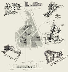Plan d'aménagement du secteur Mare et Cascades, Paris XXe. Antoine Grumbach, architecte-urbaniste