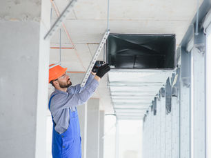 Ceiling HVAC duct installation