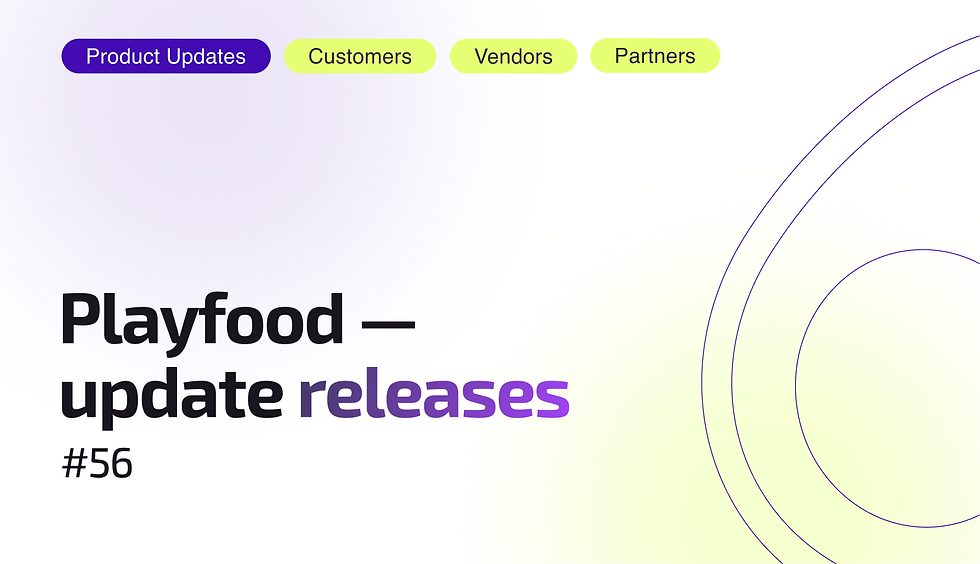 Release Notes 56 by Playfood, food delivery software solution