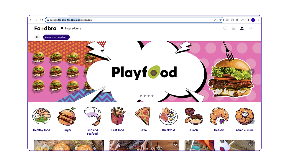 Food delivery web-marketplace screenshot