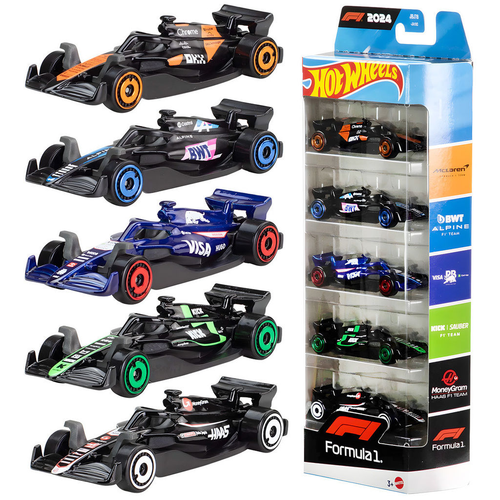 Hot Wheels Cartela 5 Carros Formula 1 - Mattel