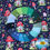 Thumbnail: Mushroom houses on navy - french terry - END OF BOLT 96 CM