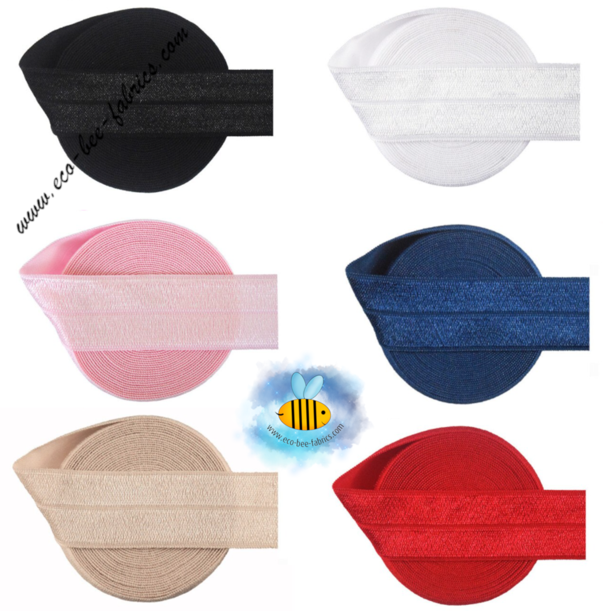 Elastic flat/ fold over/ bias tape - shiny finish - 25 mm