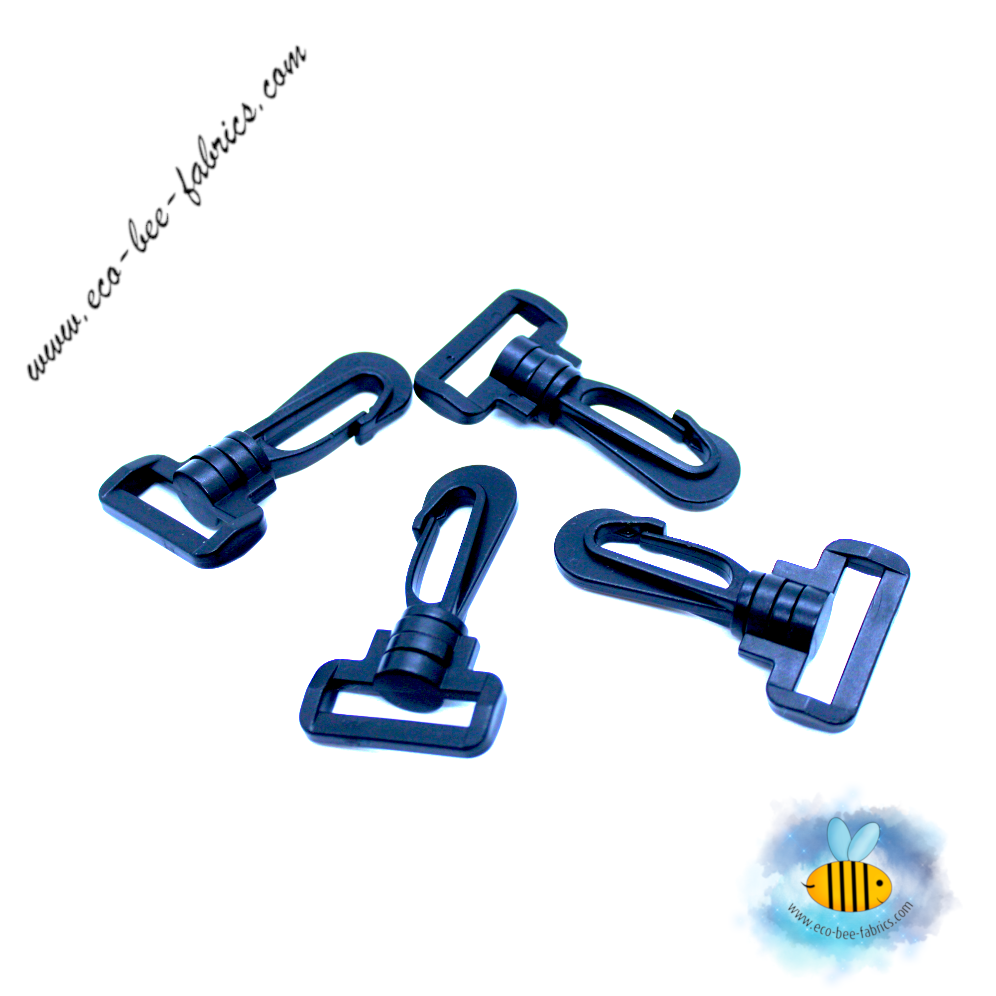 Plastic Swivel Hook Snap 3cm (1 1/4 inch) - black