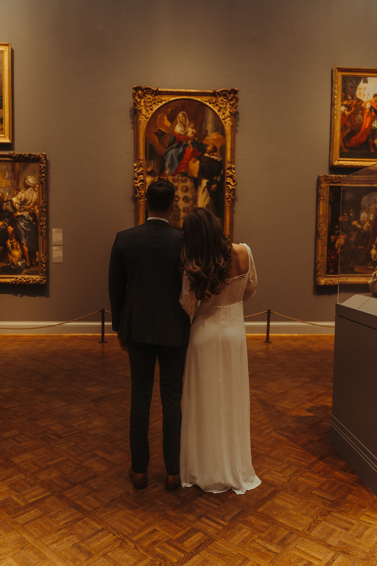 couple looking at art