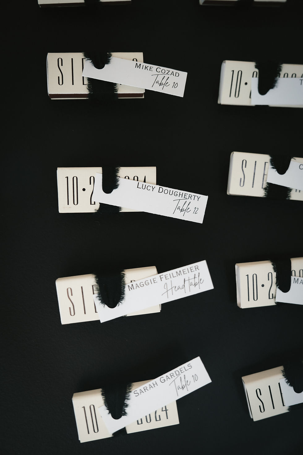 wedding matchbox seating chart