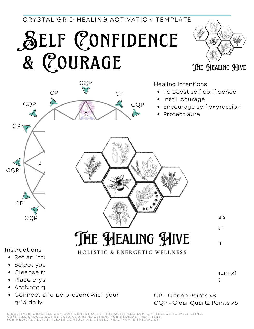Thumbnail: Self Confidence and Courage Crystal Grid Healing Activation Template