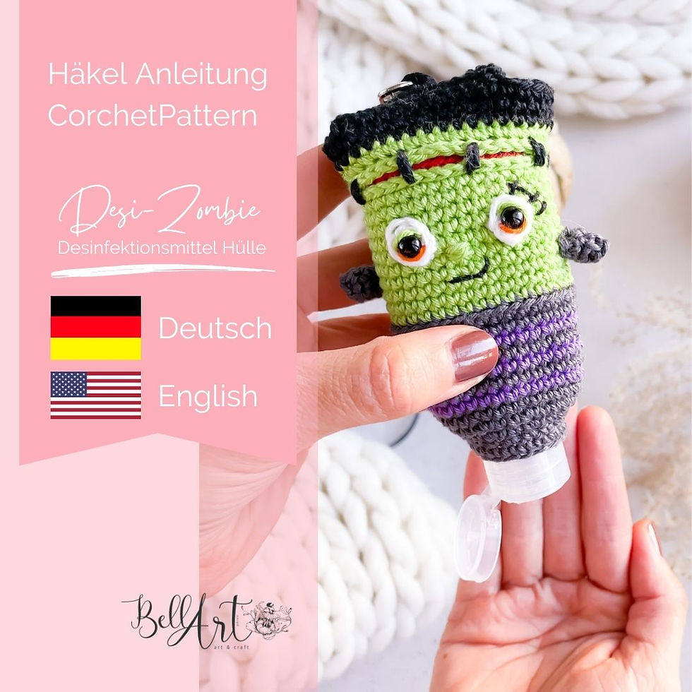 PDF Anleitung Desinfektionsmittel-Hülle - Zombie in Deutsch und Englisch