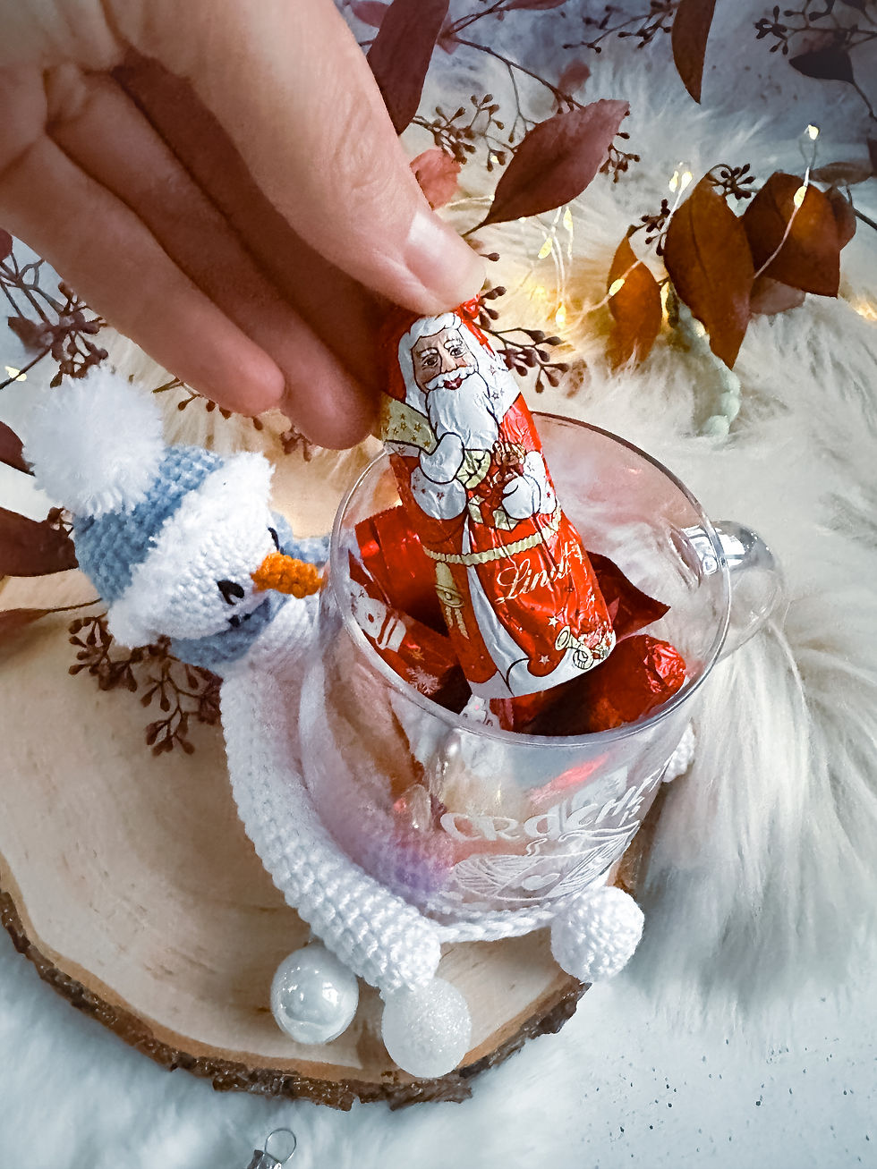 Miniaturbild: Tassenuntersetzer selber machen als Schneemann