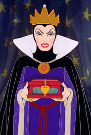 Evil Queen holds a chest for Snow White's heart