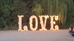 KMS Hire LOVE letter lights for hire