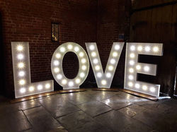 KMS Hire LOVE letter lights for hire
