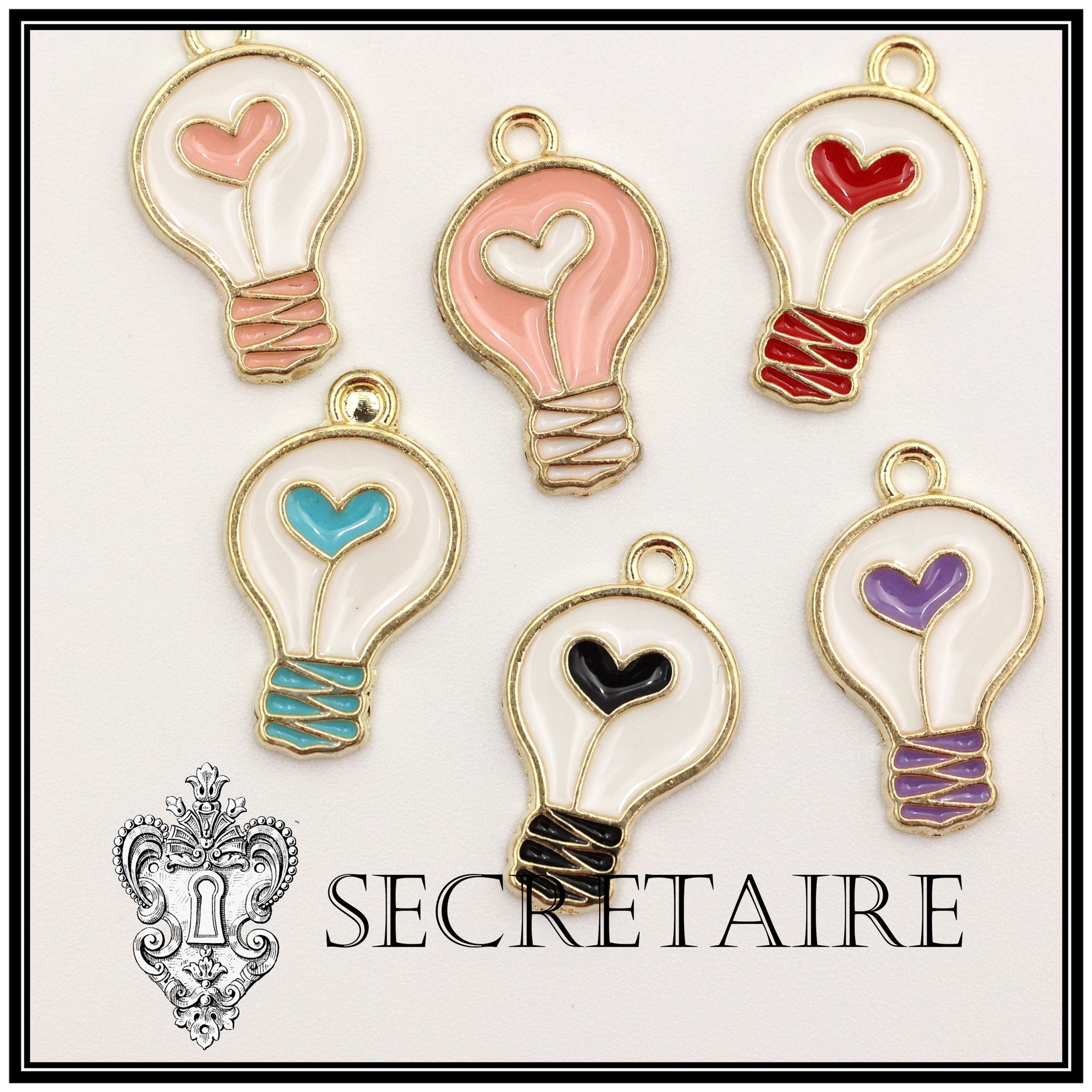 Charm: Lightbulb. Random colour. Each. Size: 2 cm [J06-B]