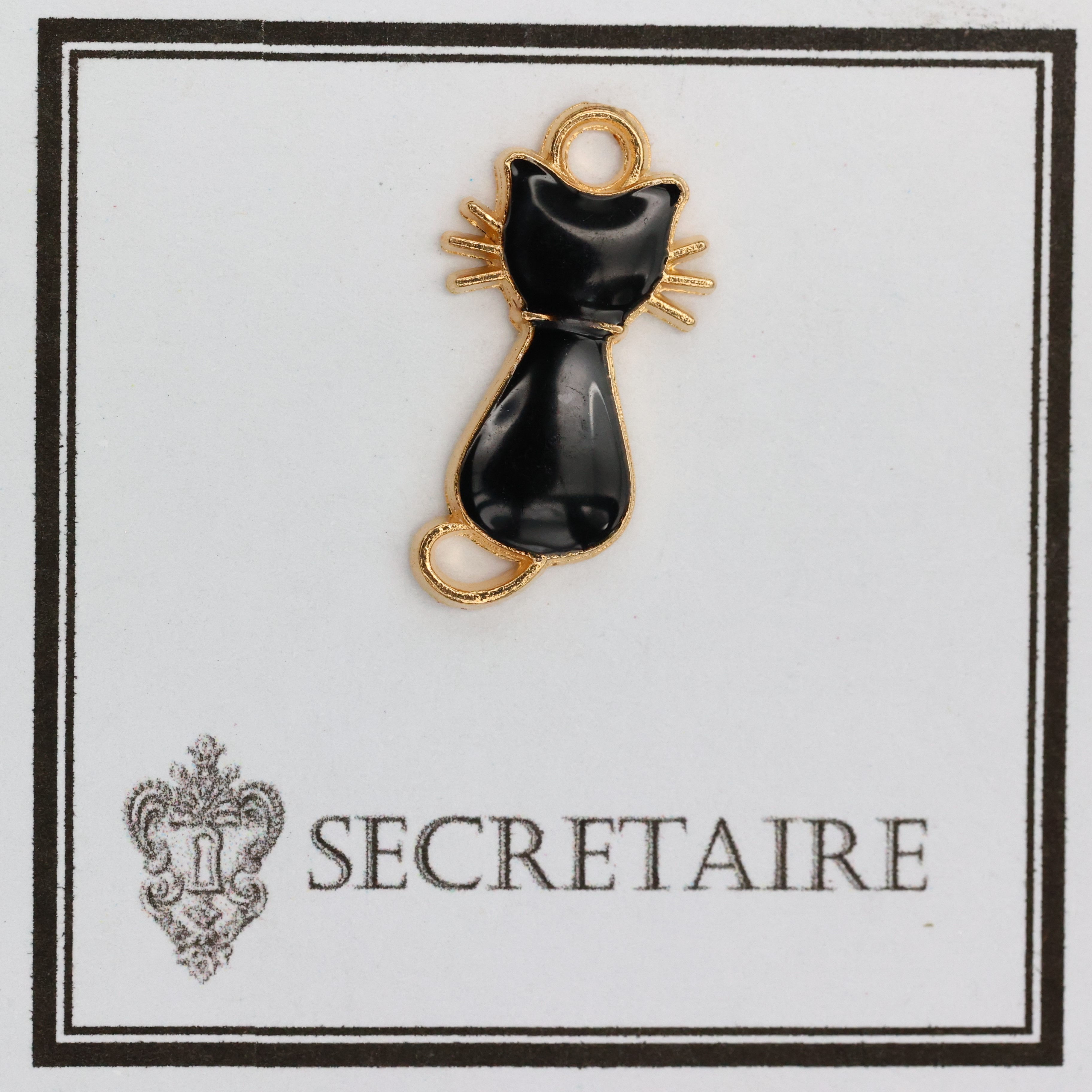Cat - Black. Size: 2 cm [I04B]